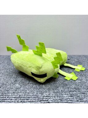 Minecraft Axolotl 12" Plush Green Mojang Jinx 2020 Stuffed Animal Pixelated Gill